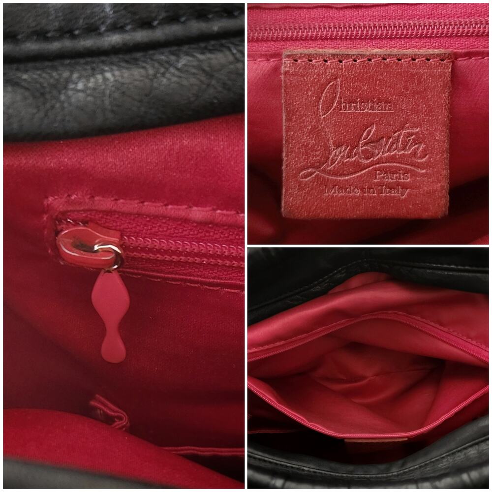 vintage Christian LOUBOUTIN leather pony hair black shoulder bag satchel purse - Picture 14 of 16